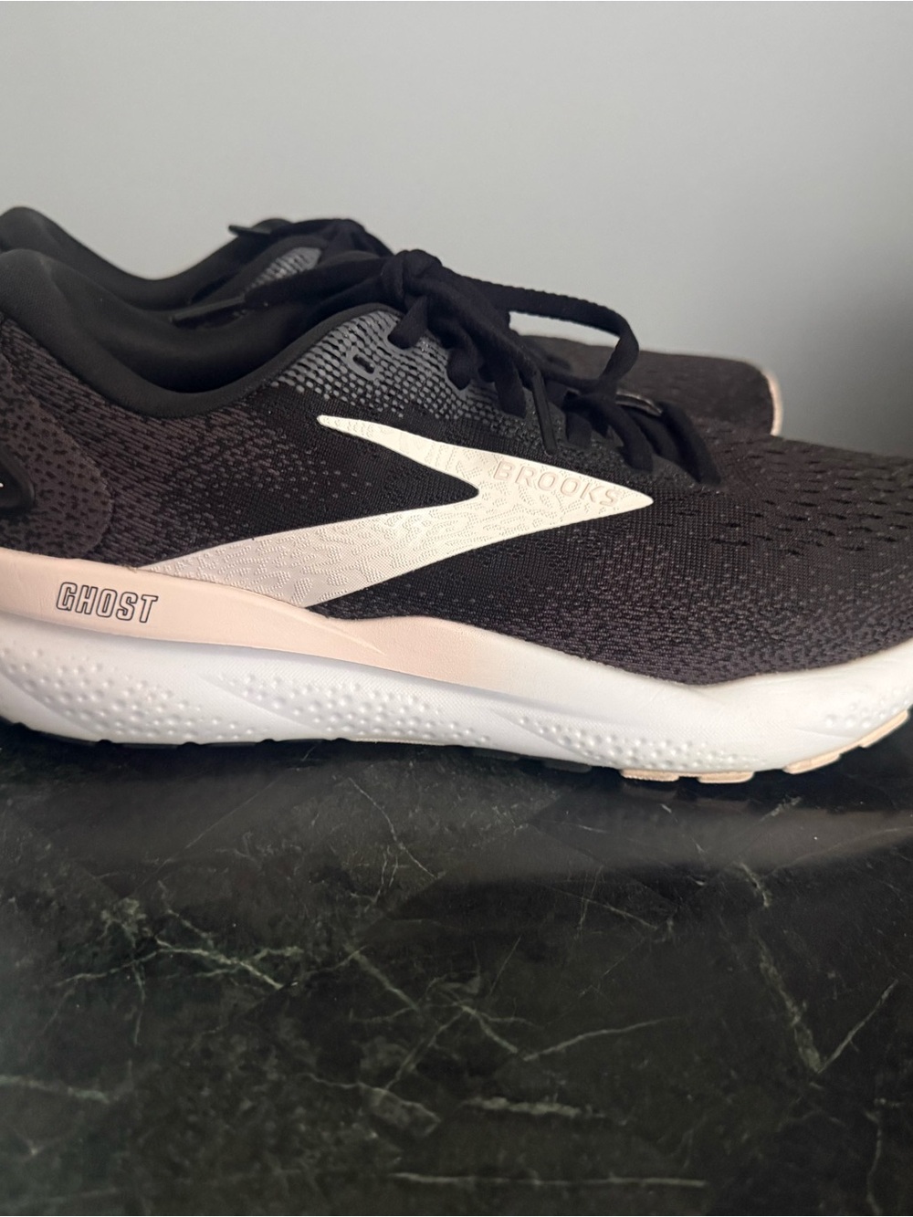 Brooks Ghost Men's Running Sneakers in Black & White 10